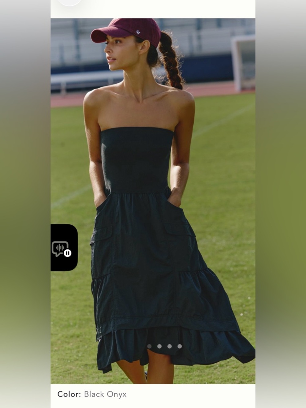 Anthropologie « Daily Practice « Strapless Black Onyx Midi Dress with Pockets